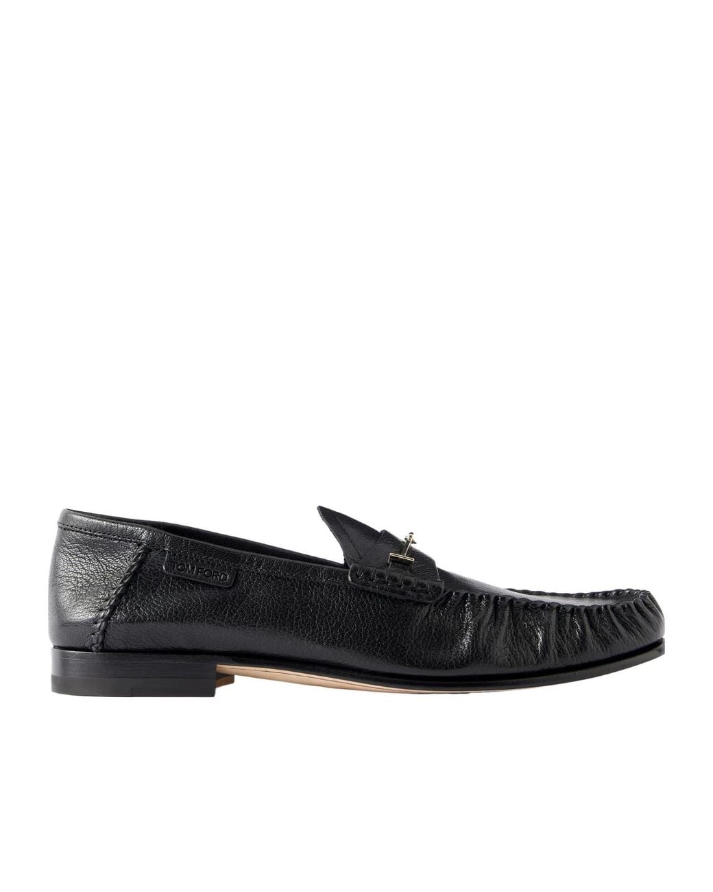 Tom Ford Black Embellished Leather Loafers