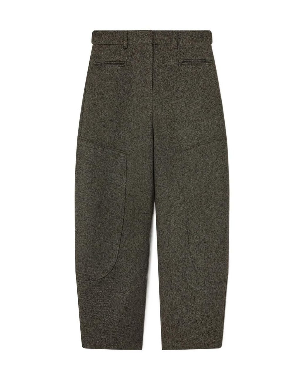 Ganni Green Mouline Curved Trousers