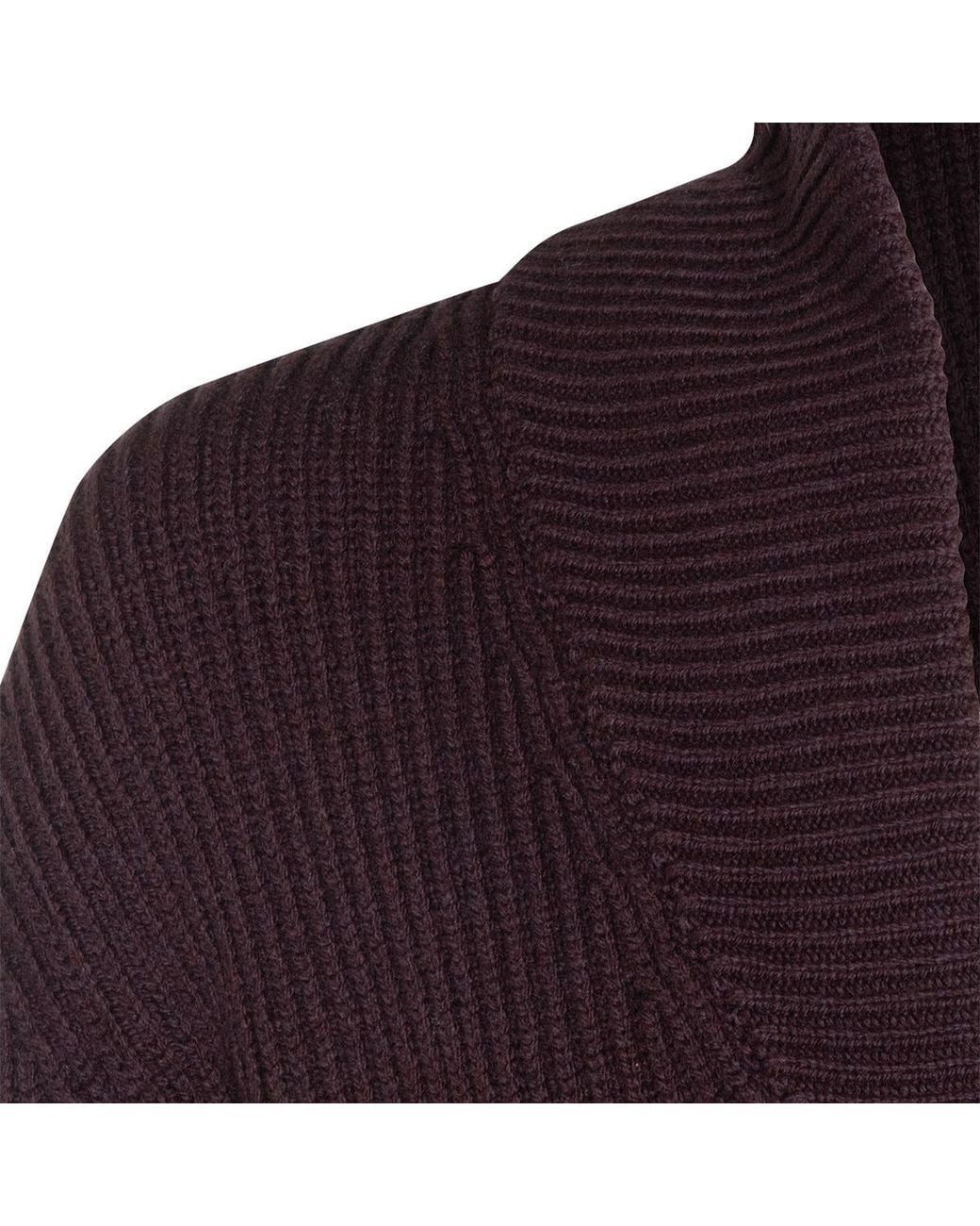Eleventy Purple Ribbed Shawl-Collar Cardigan for men