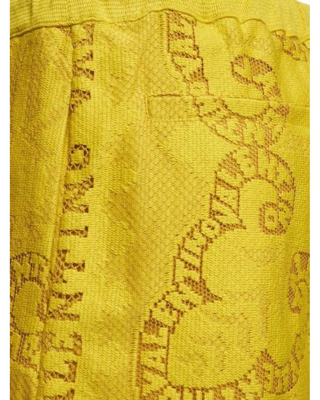 Valentino Yellow Shorts With Embroidered Details