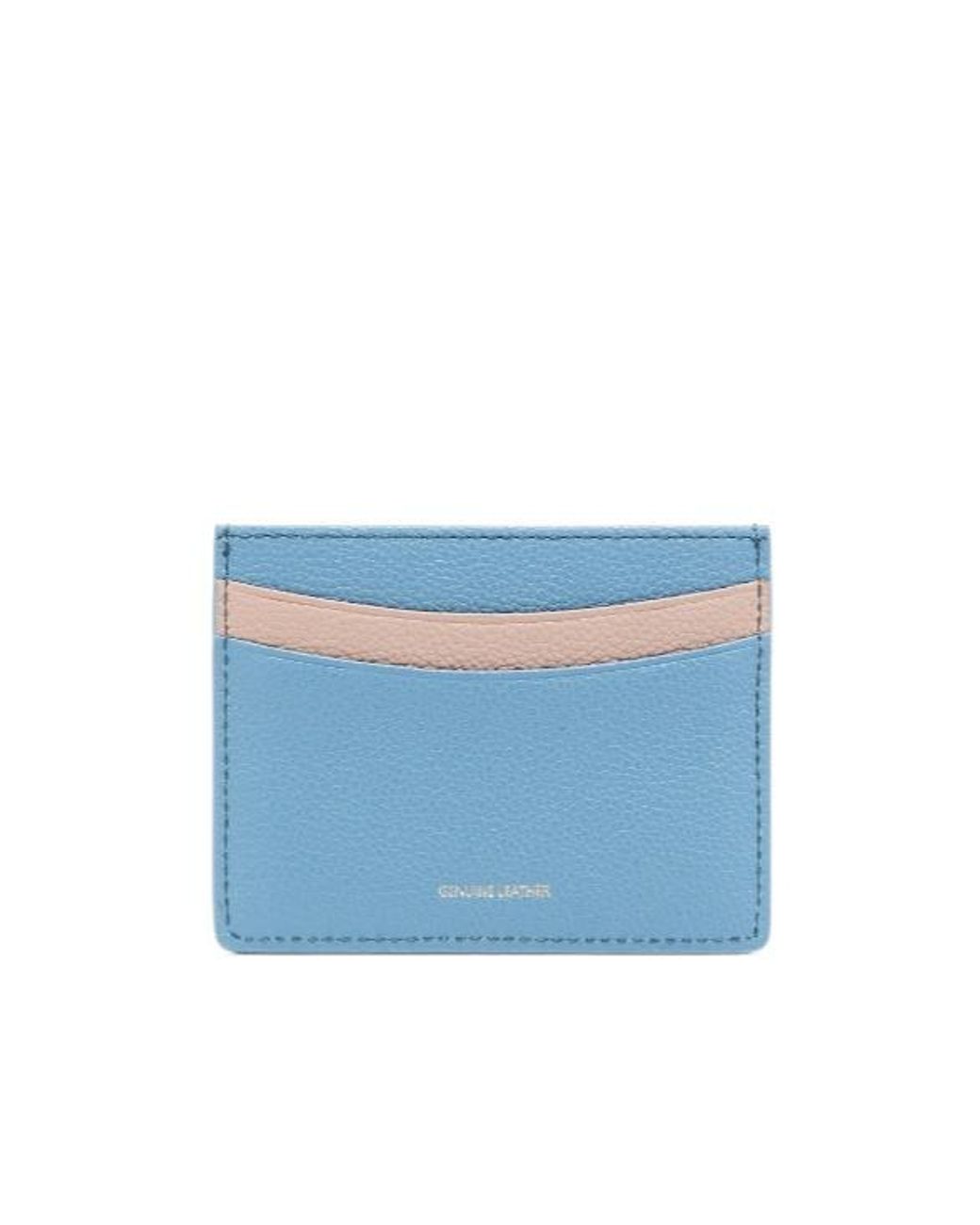 Emporio Armani Blue Tumbled Leather Card Holder