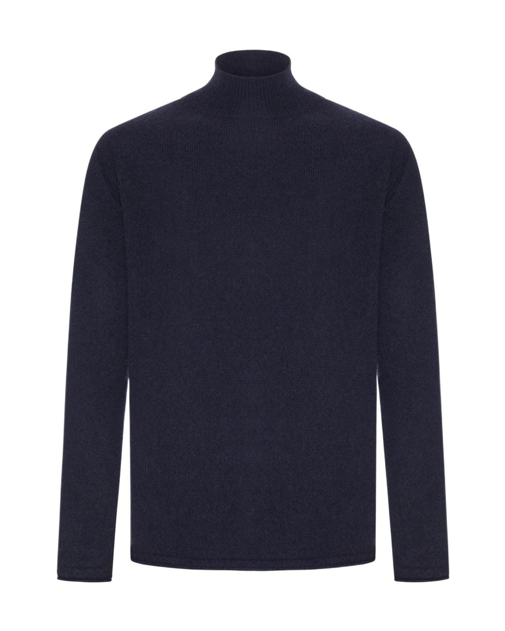 Roberto Collina Blue Mock-Neck Knitted Jumper for men