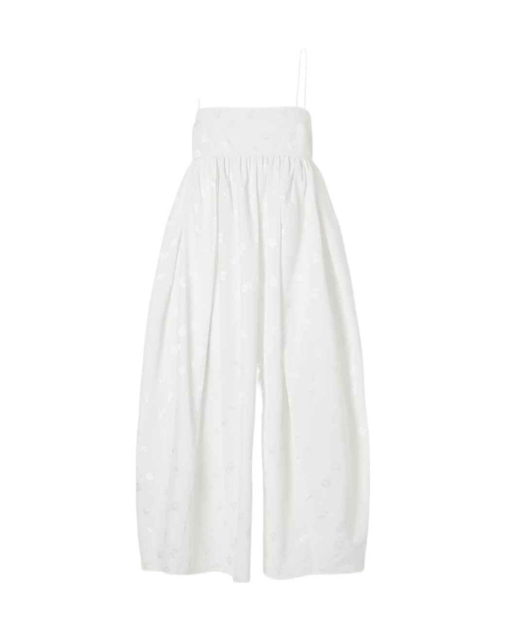 CECILIE BAHNSEN White Thin Strap Square Neck Dress