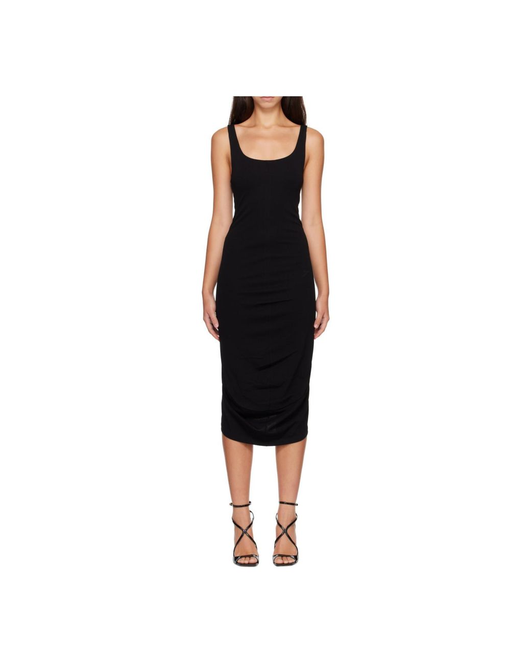 Jacquemus Black The Regata Draped Midi Dress