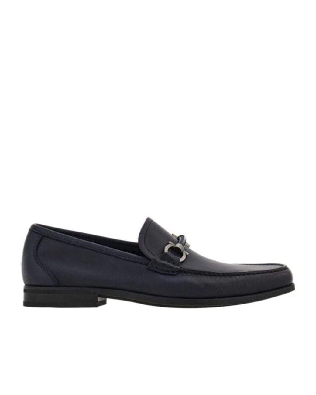 Ferragamo Black Gancini Ornament Loafer for men