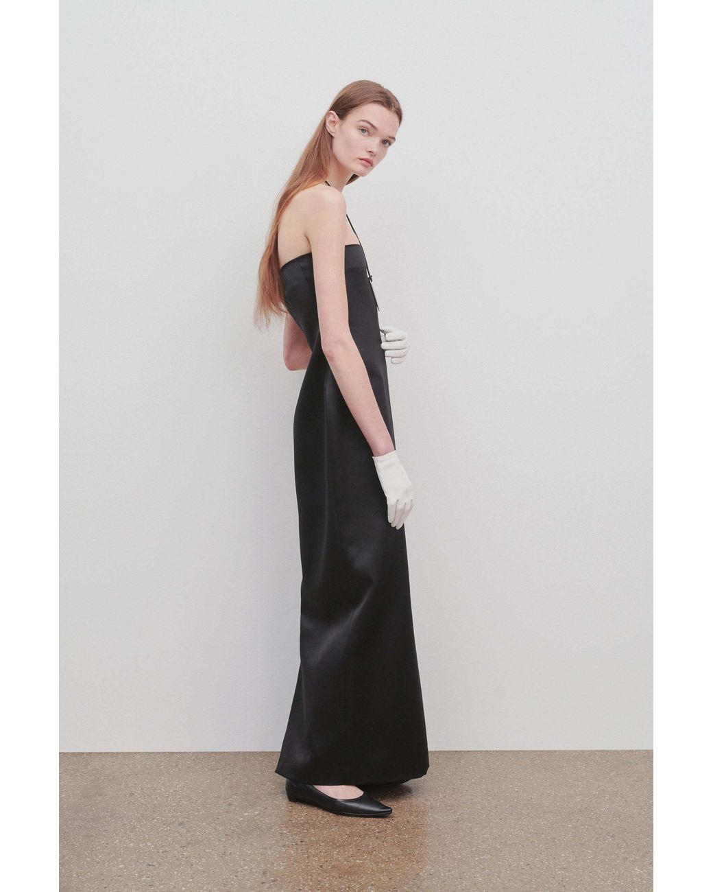 The Row Black Strapless Long Dress