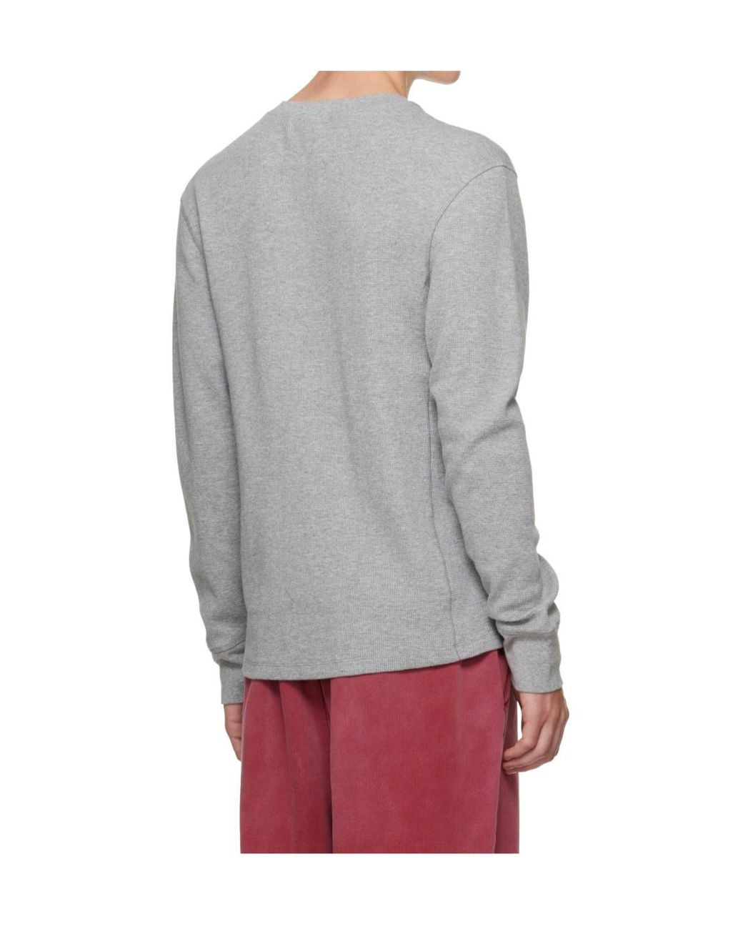 Entire studios Gray Waffle-Knit Long-Sleeve T-Shirt for men