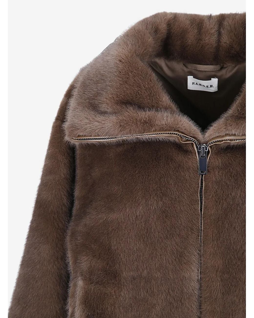 P.A.R.O.S.H. Brown P.A.R.O..H. Pulse 26 Faux Fur Bomber Jacket
