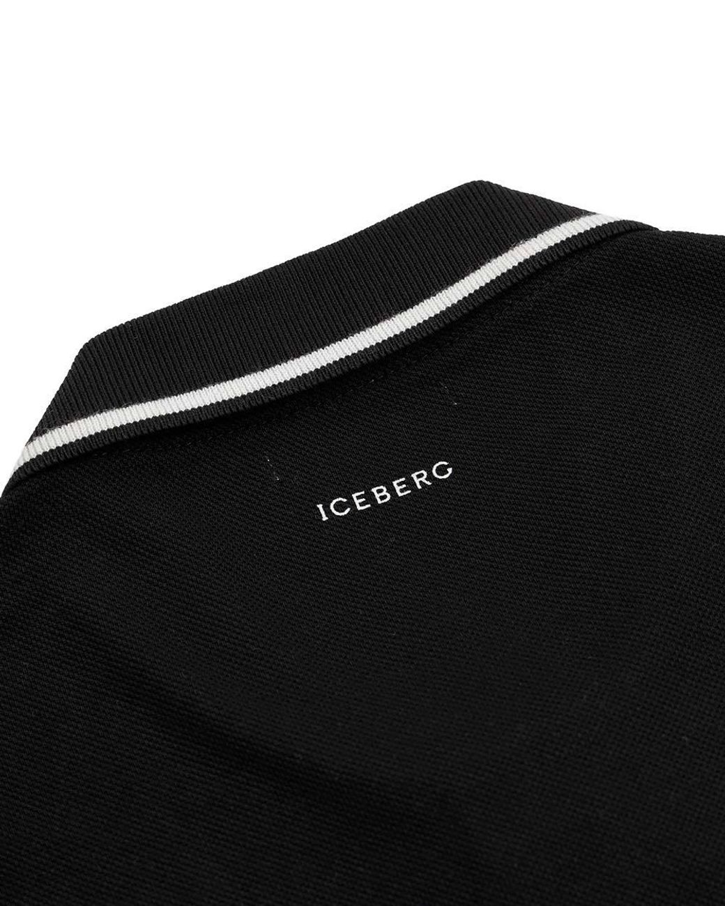 Iceberg Black Printed Pattern Polo Shirt for men