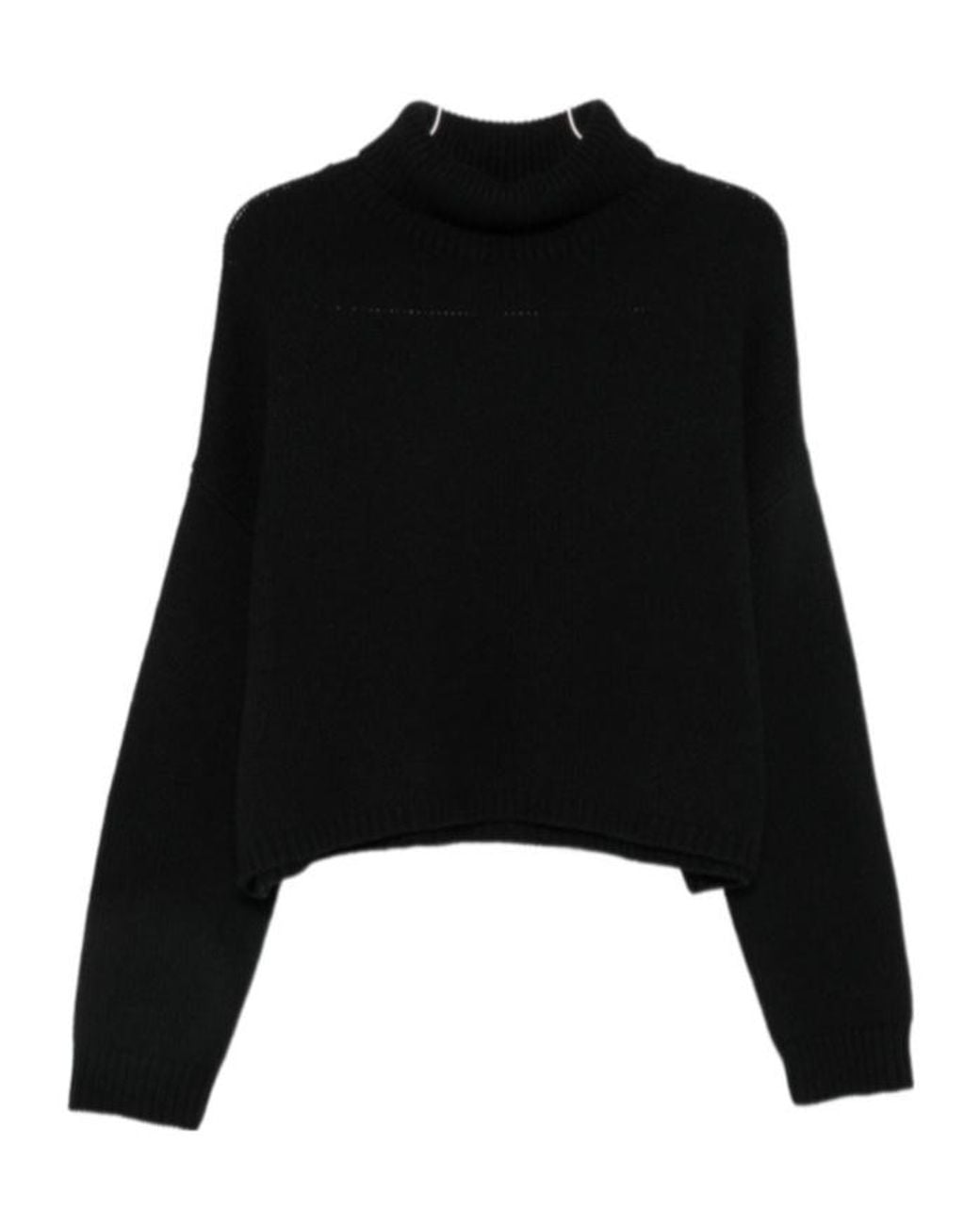 Lisa Yang Black Funnel Neck Knitted Sweater