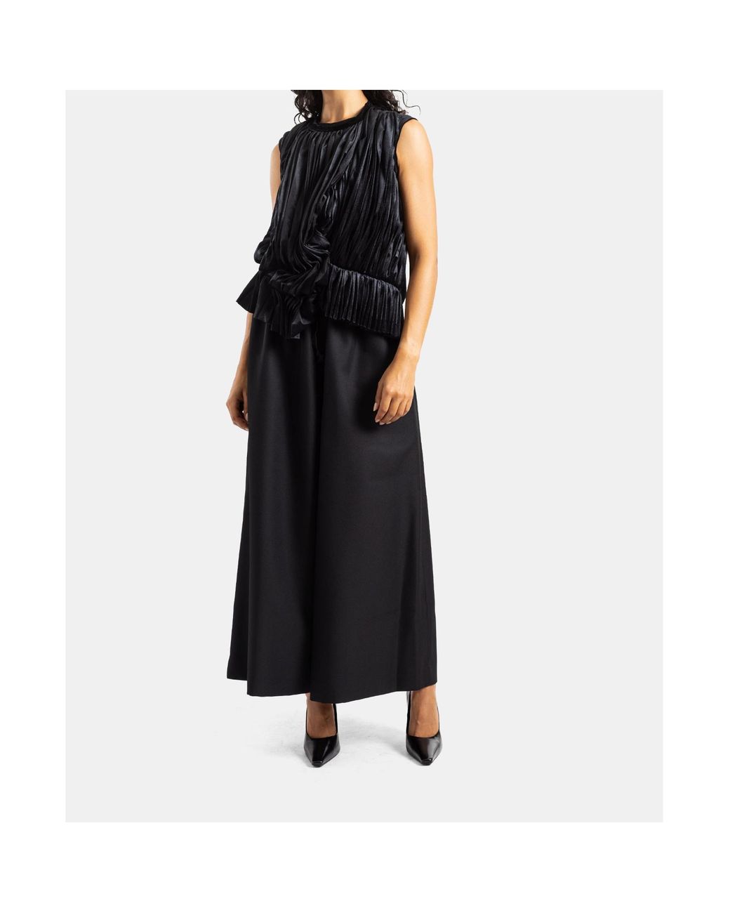 Comme des Garçons Black Wide-Leg Drawstring Casual Pants