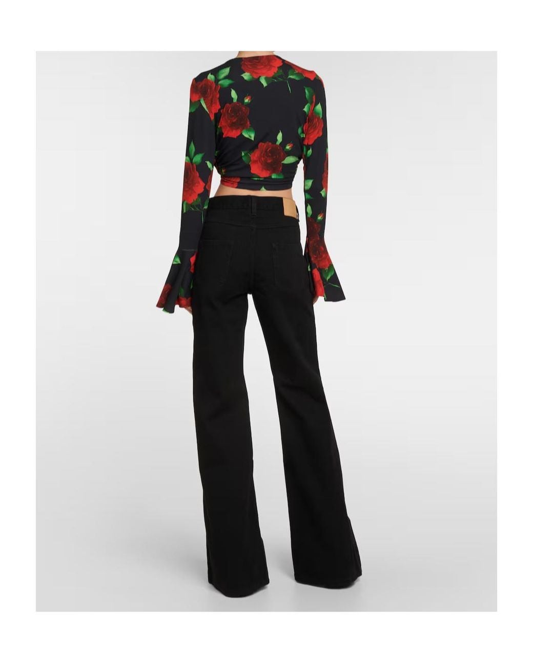 Magda Butrym Black Low-Rise Flared Jeans