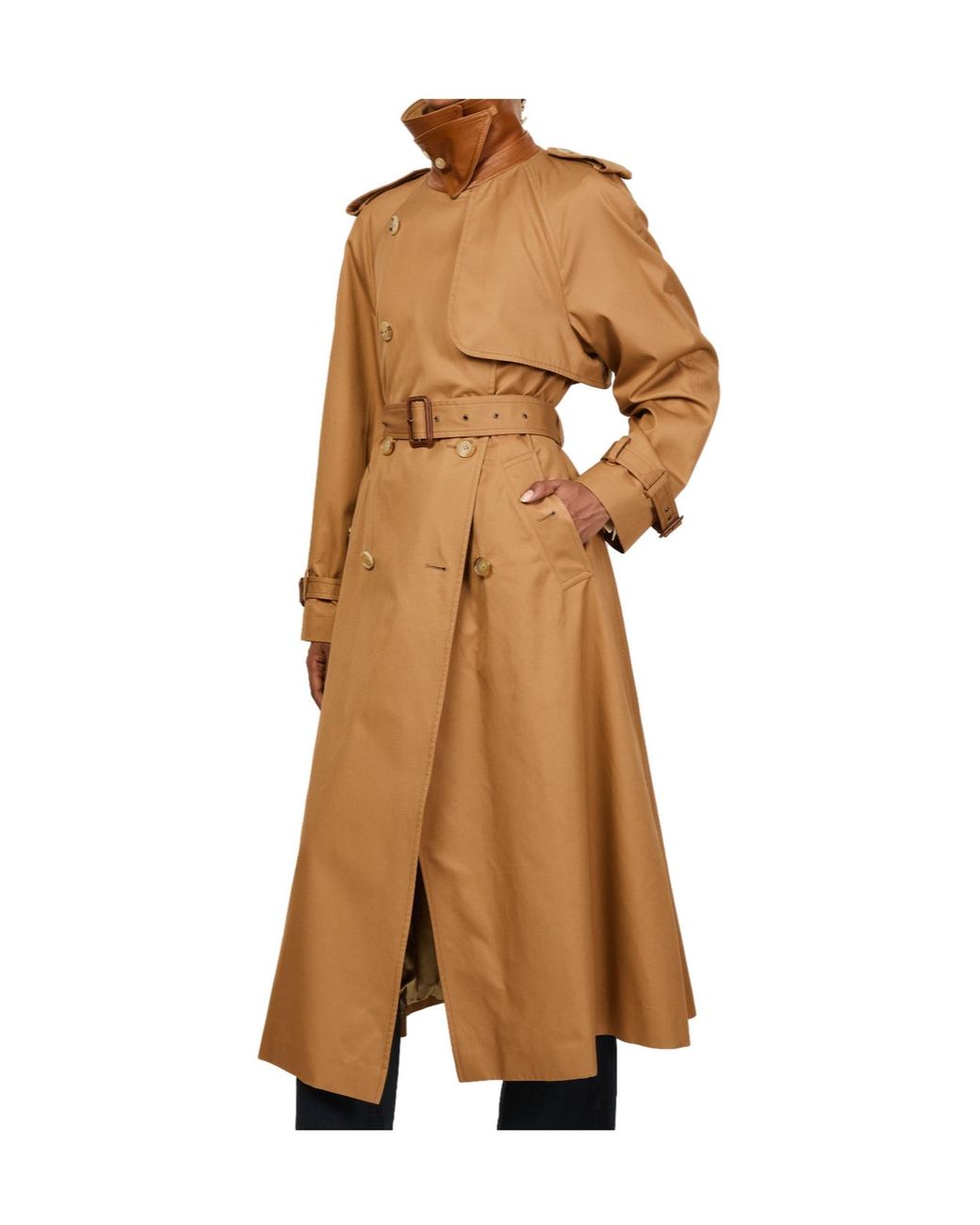 Chloé Brown High-Necked Long-Sleeved Trench Coat
