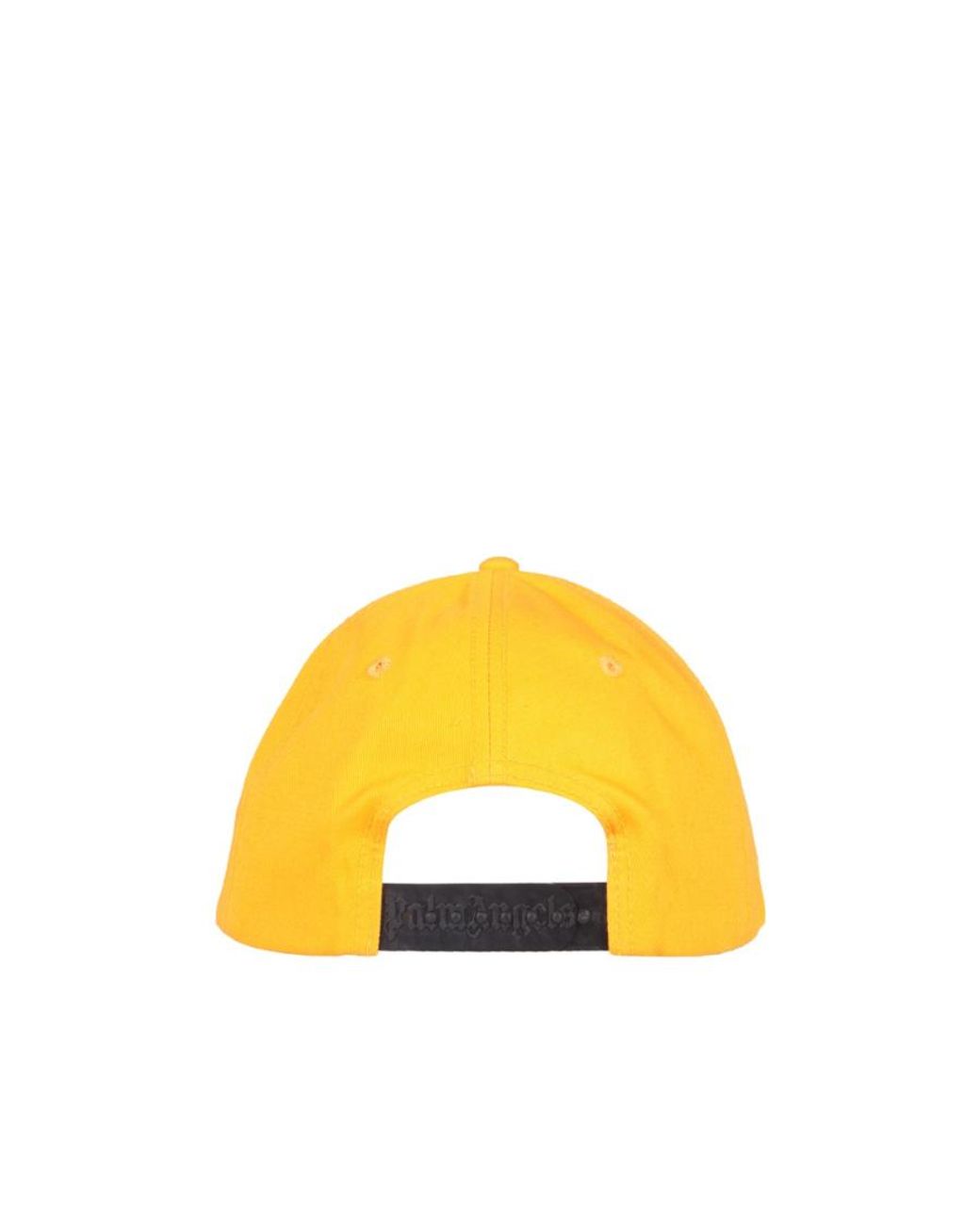 Palm Angels Yellow Curved Logo Embroidered Baseball Cap for men
