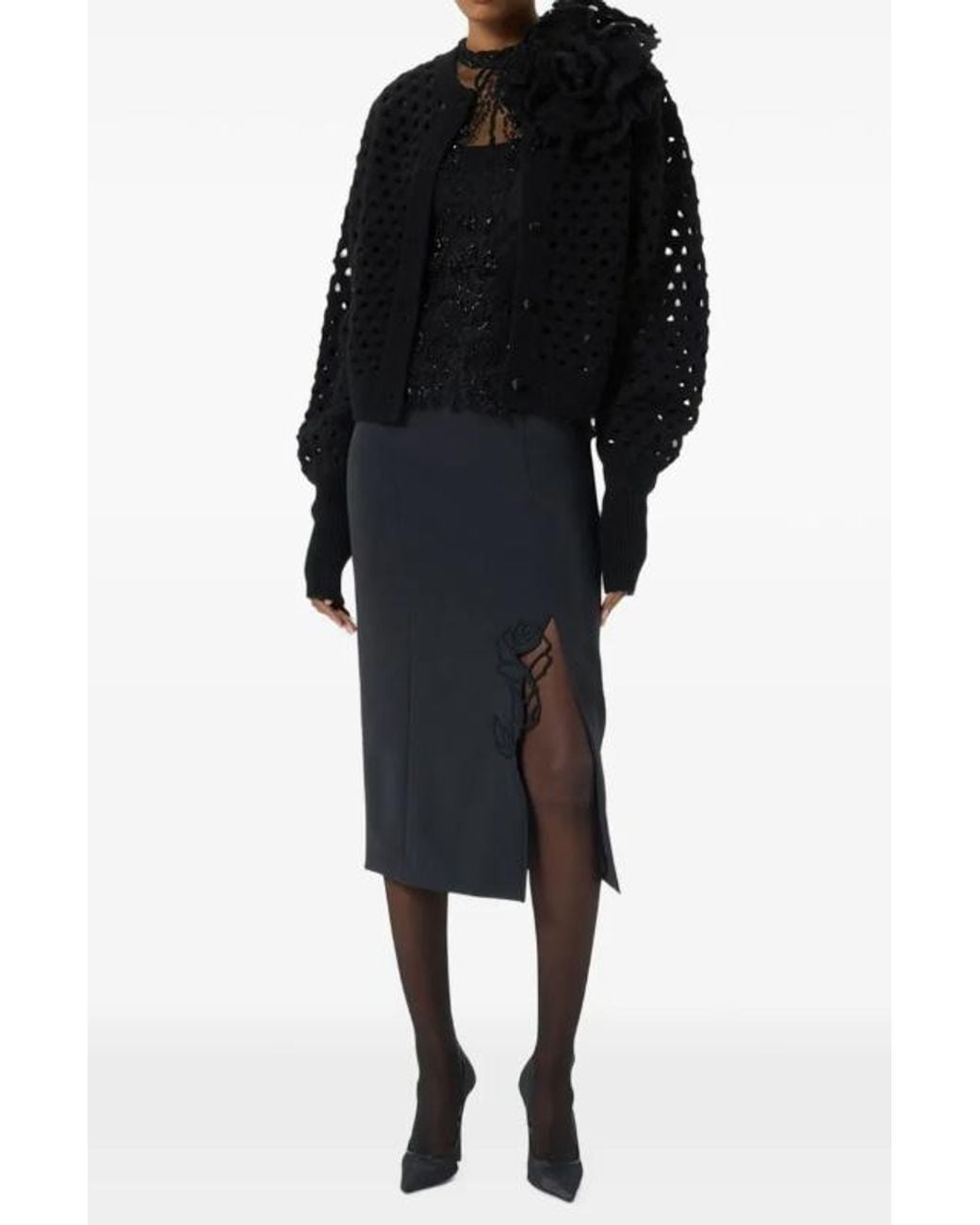 Blumarine Black Long-Sleeve T-Shirt