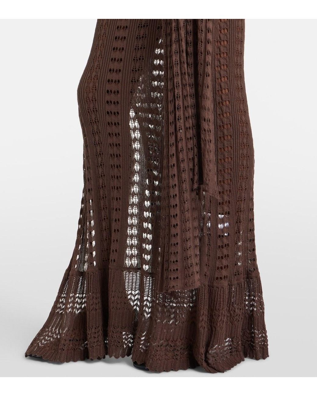AYA MUSE Brown Ruffled Cutout Dress