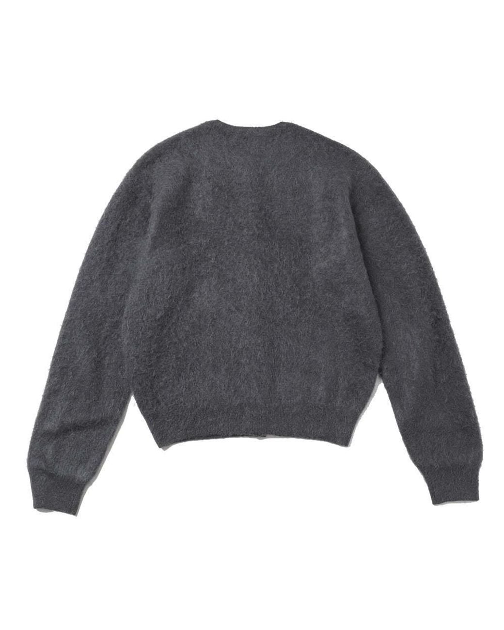 Auralee Gray Long-Sleeved Sweater for men