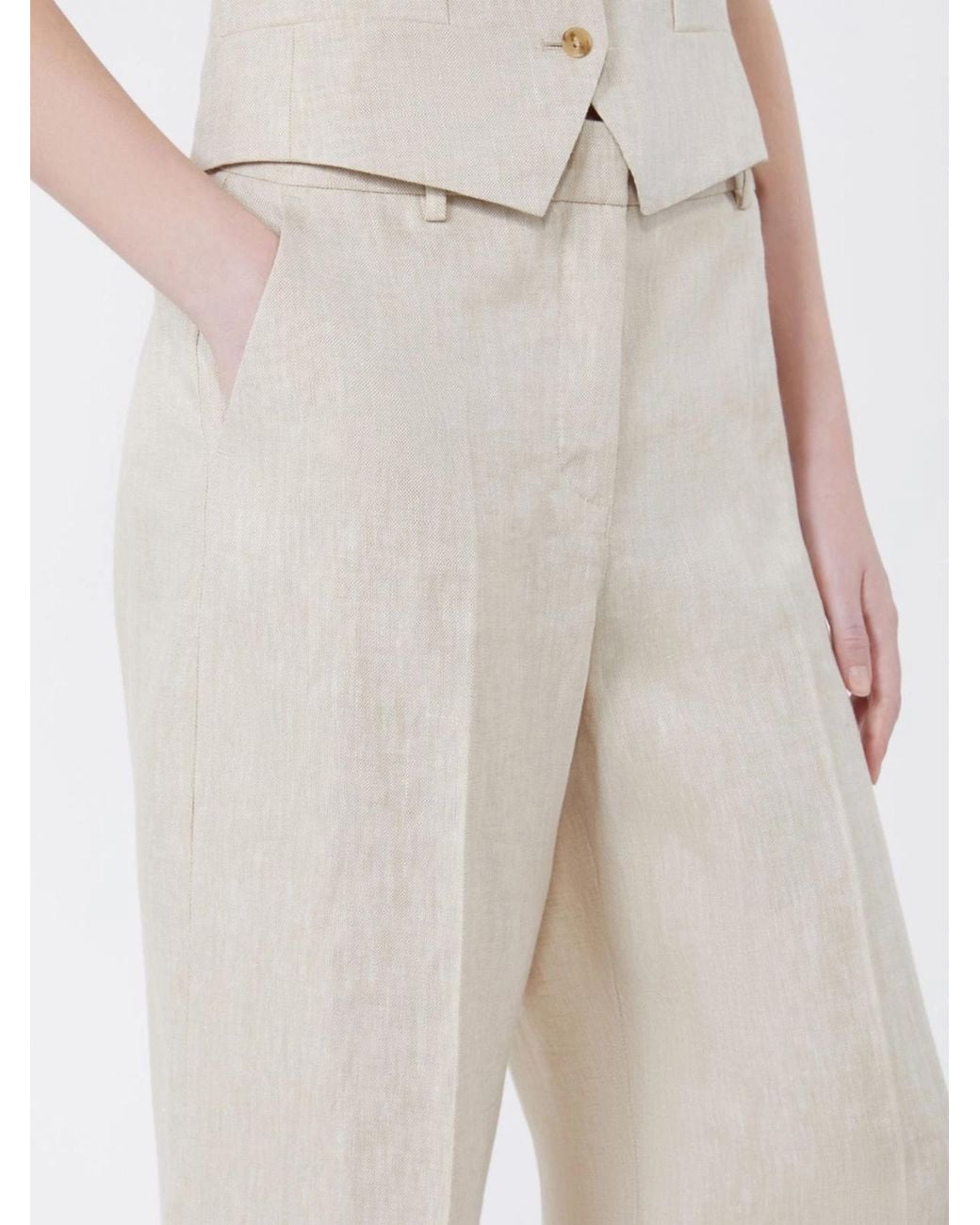 Weekend by Maxmara White Malizia Pressed Crease Pants