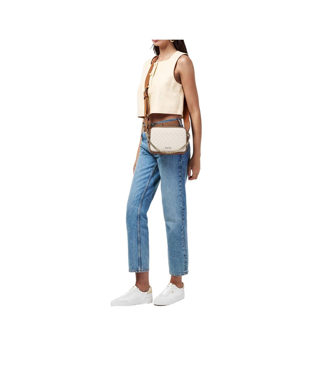 MICHAEL Michael Kors Natural Monogramprint Camera Crossbody Bag