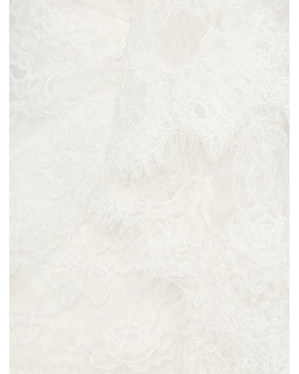 Christopher Esber White Floating Lace Strapless Gown