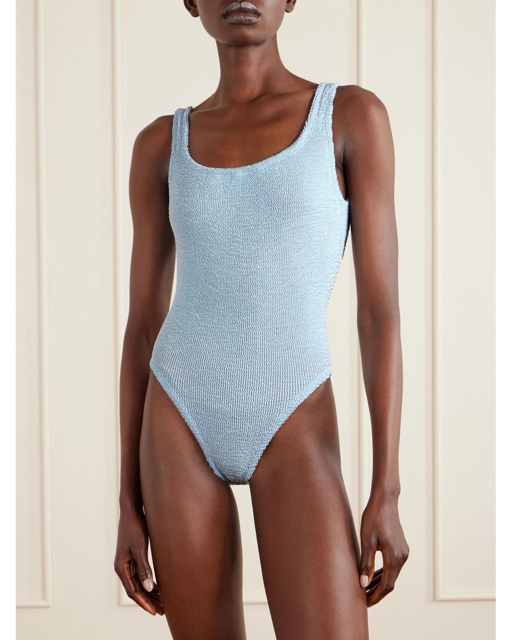 Hunza G Blue Original Crinkle Swimsuit