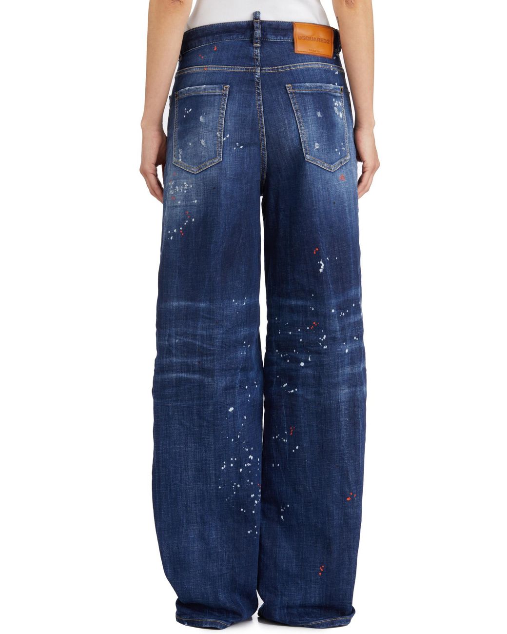 DSquared² Blue Logo-Patch Distressed Jeans