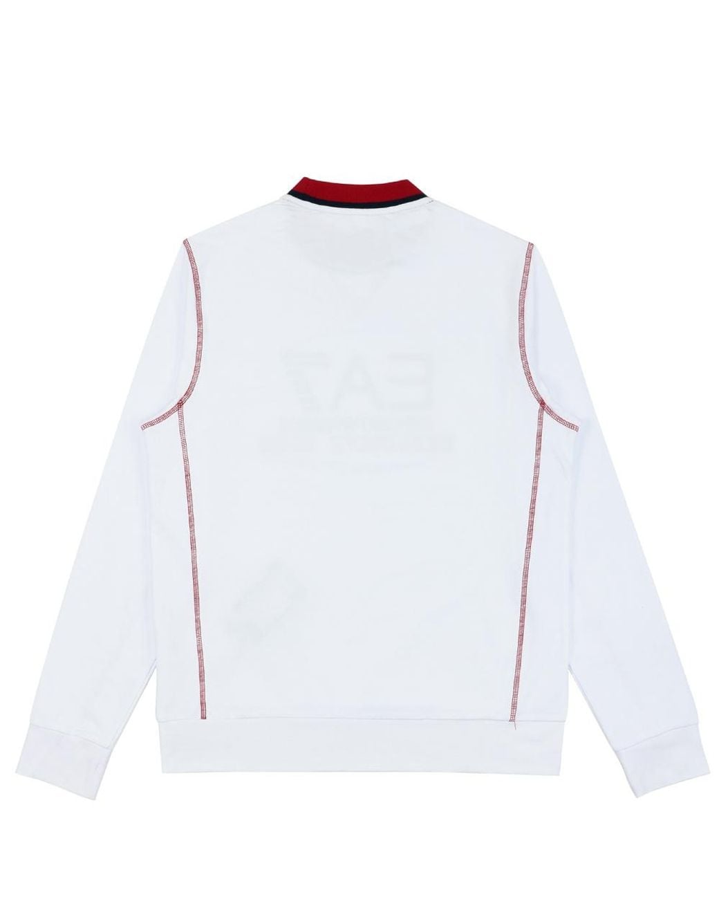EA7 White Logo Round Neck Sweater for men