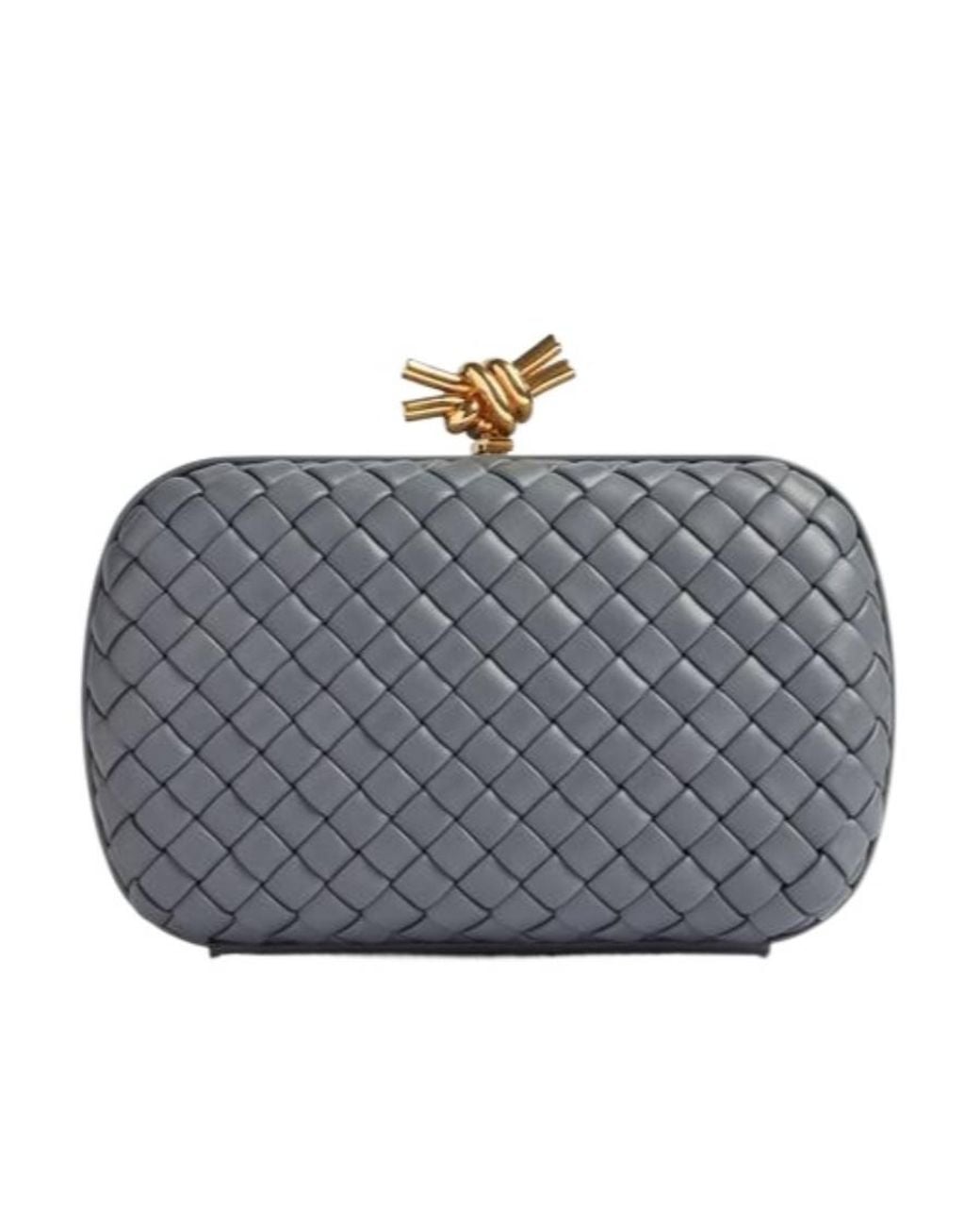 Bottega Veneta Gray Padded Intreccio Cosmetic Pouch