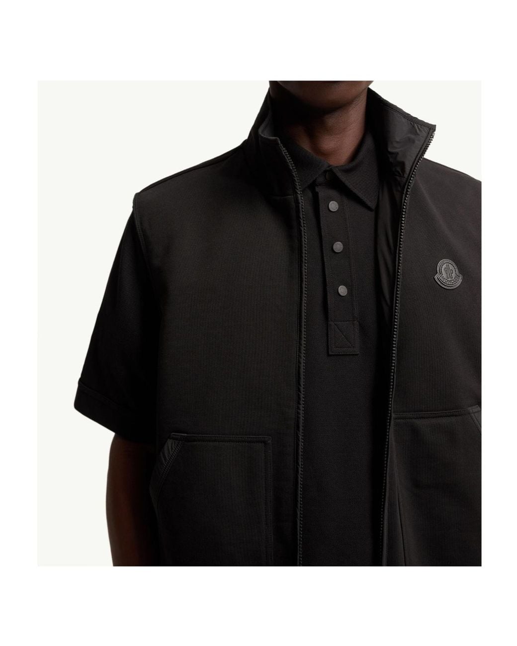 Moncler Black Reversible Zip-Up Vest for men