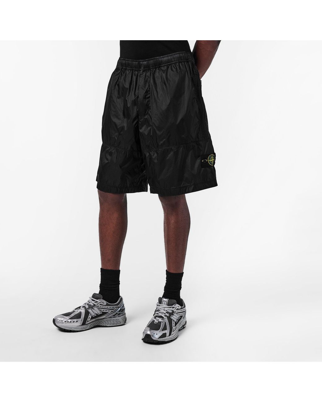 Stone Island Black Sports Casual Shorts for men
