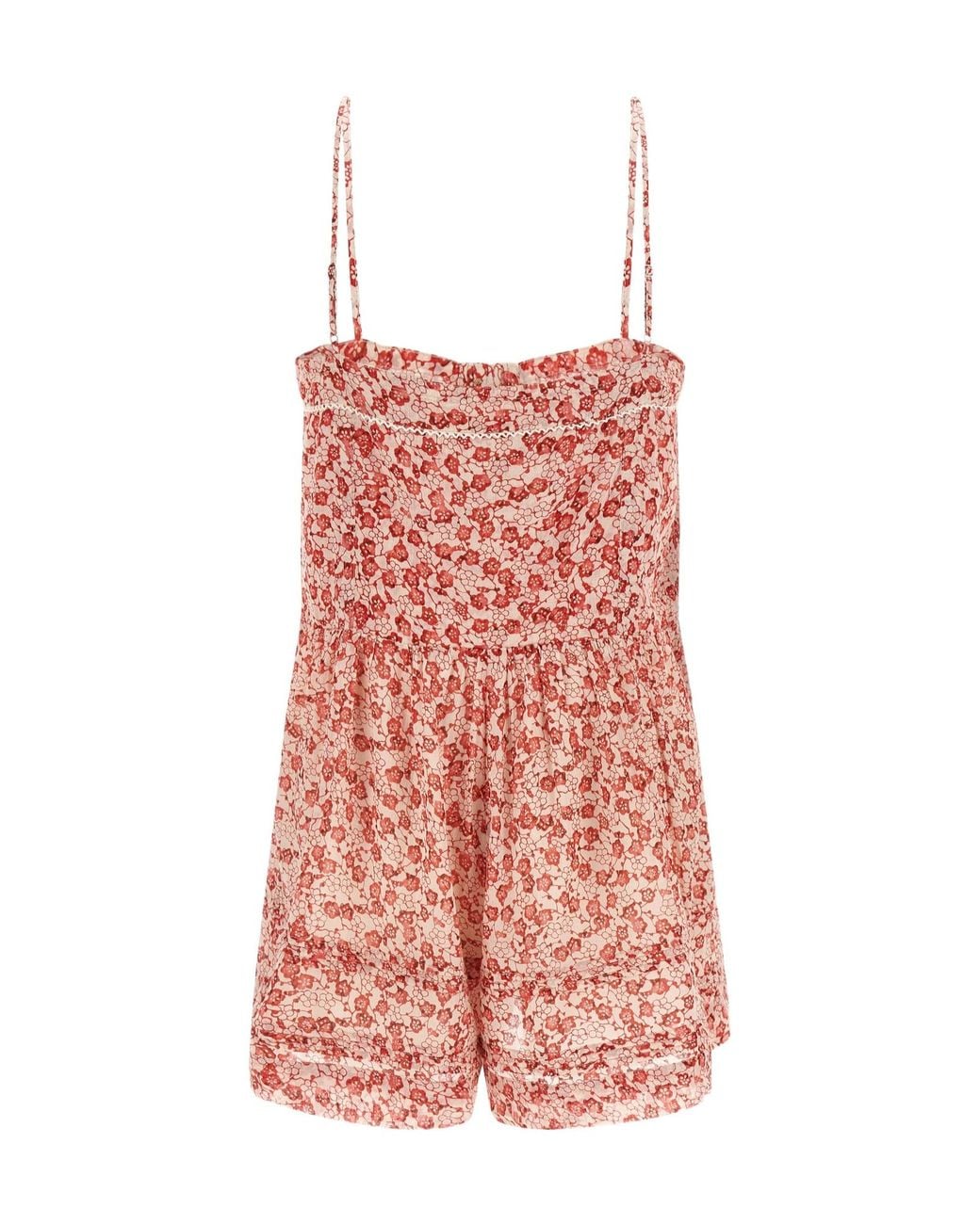 Isabel Marant Red Isabel Marant Étoile Vickia Floral Mini Jumpsuit