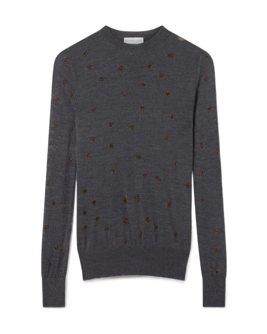 Stella McCartney Gray Embroidered-Star Sweater