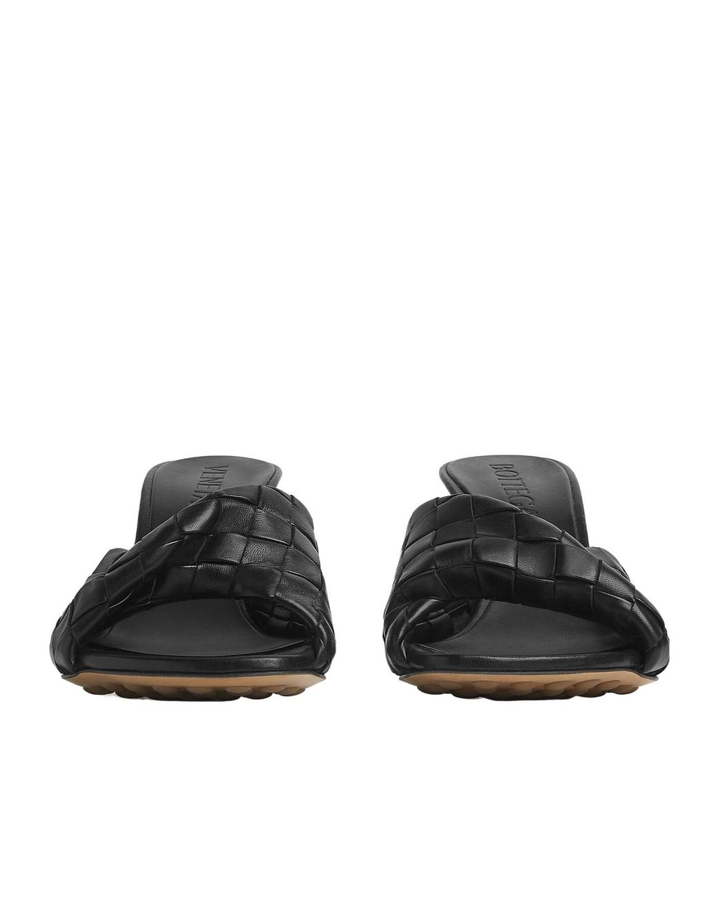 Bottega Veneta Black Leather Intrecciato Blink Mules 80