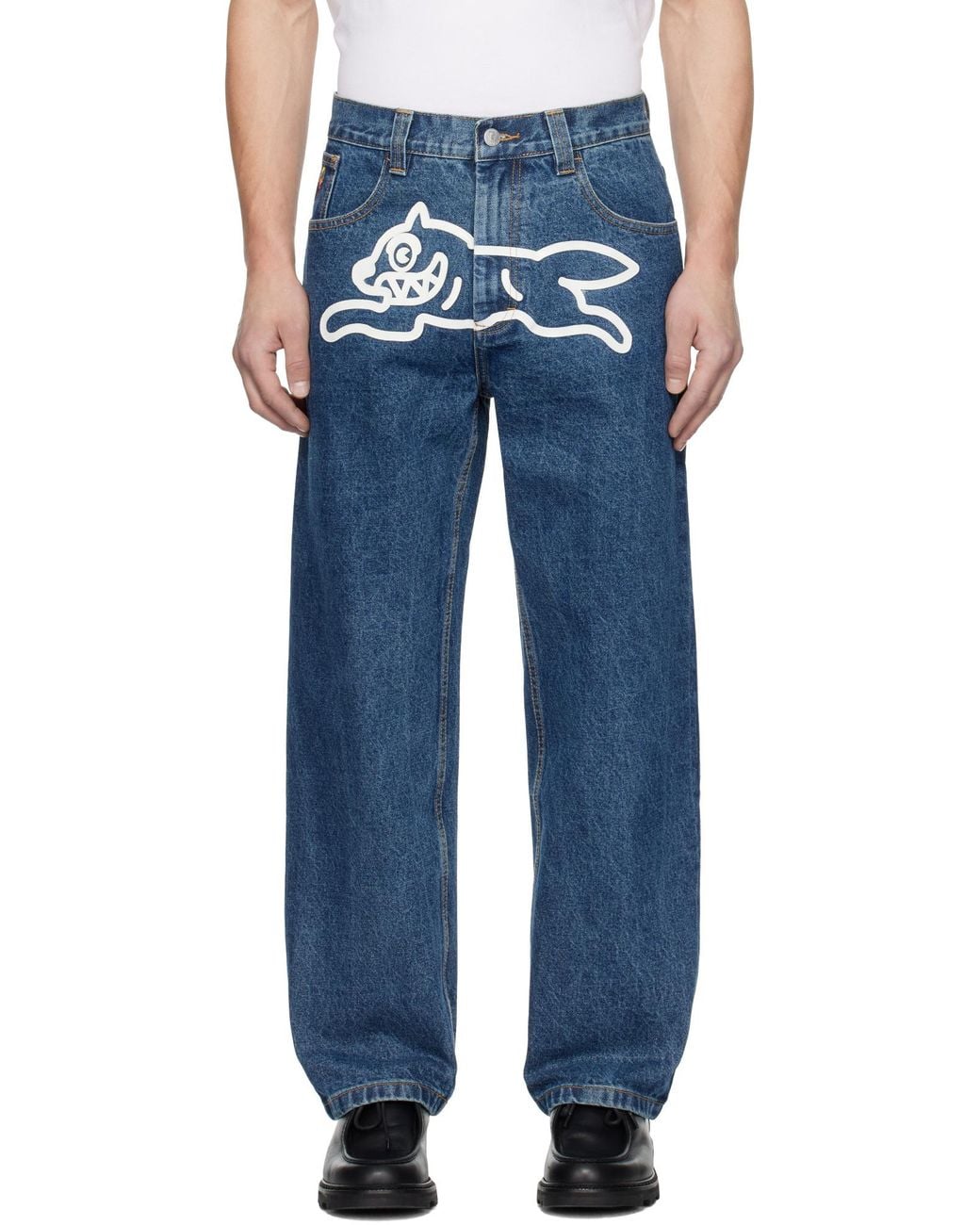 ICECREAM Blue Running Dog Double Scoop Jeans for men