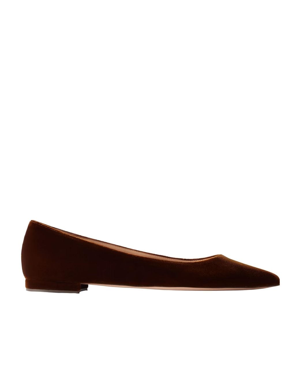 Gianvito Rossi Brown Velvet Ballet Flats