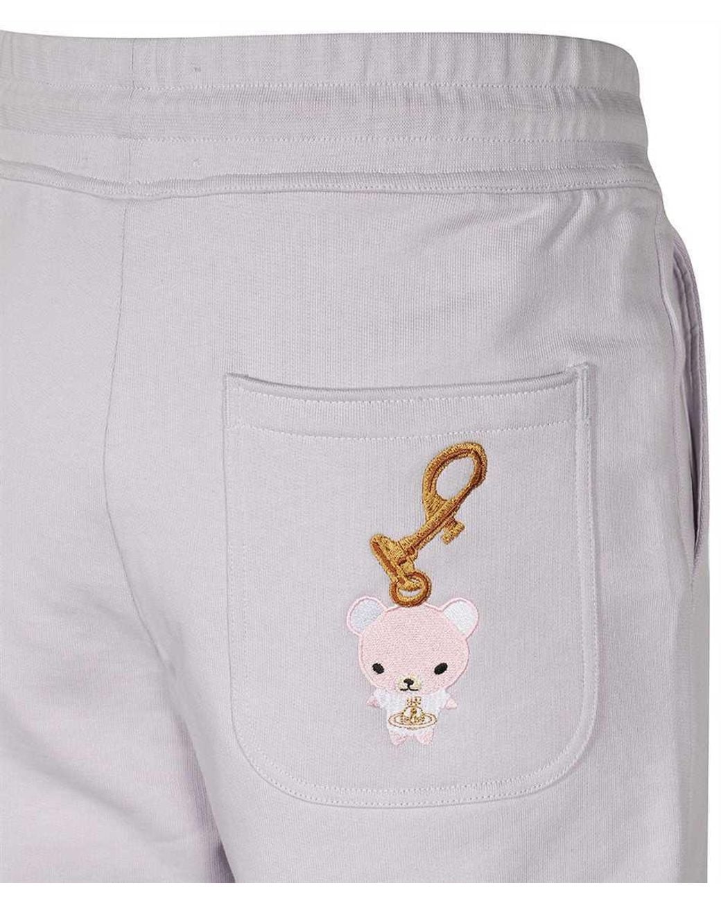 Vivienne Westwood Blue Orb Embroidered Drawstring Shorts for men