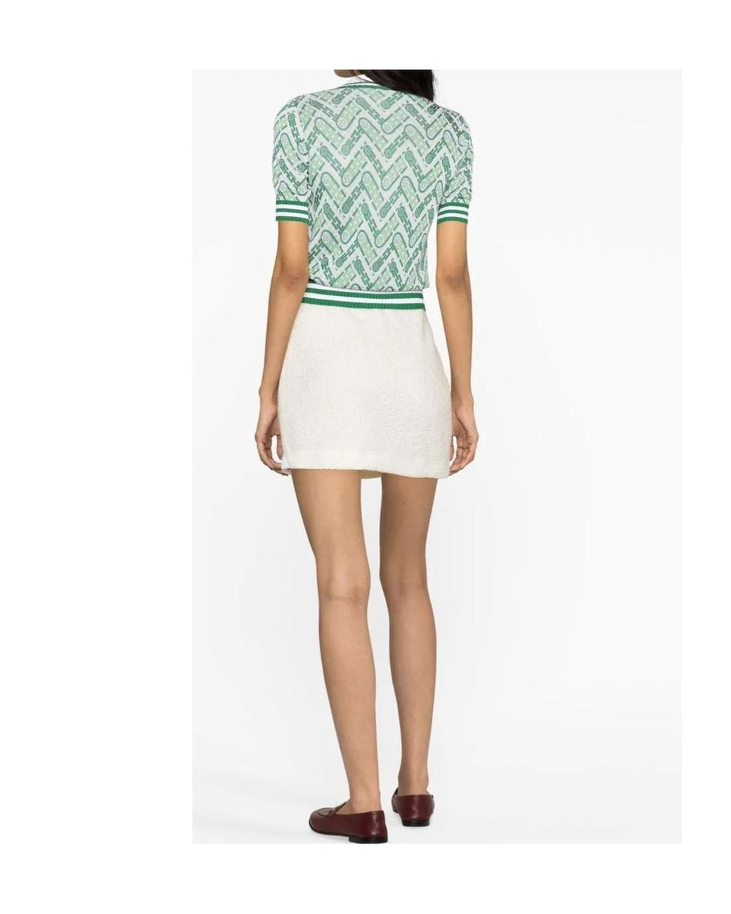 Casablanca White Terry Cloth Mini Skirt