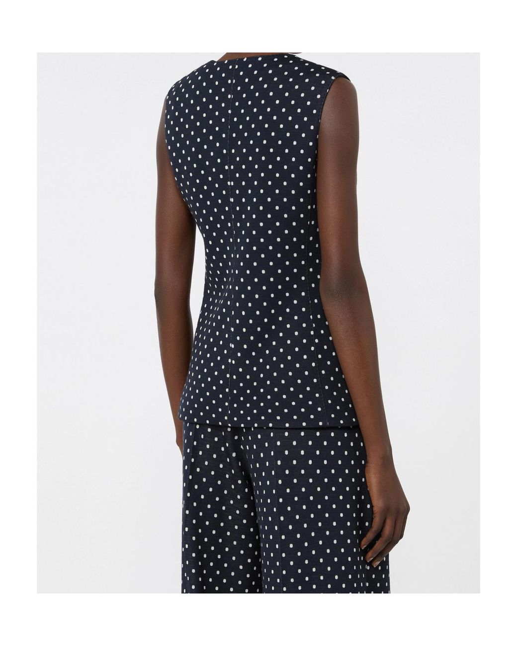 Max Mara Blue Polka Dot Vest