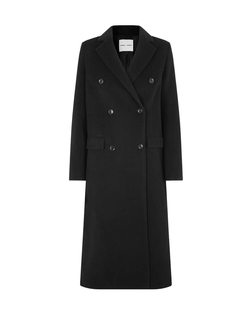 Samsøe & Samsøe Black Samsøe Samsøe Falcon Double-Breasted Coat