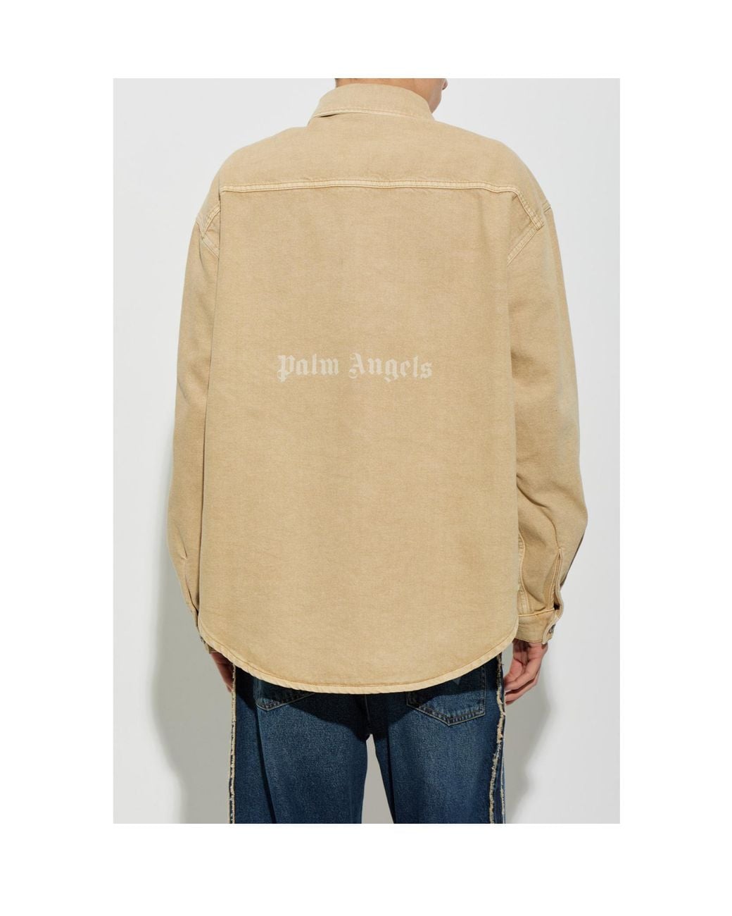 Palm Angels Natural Pocket Denim Shirt Jacket for men