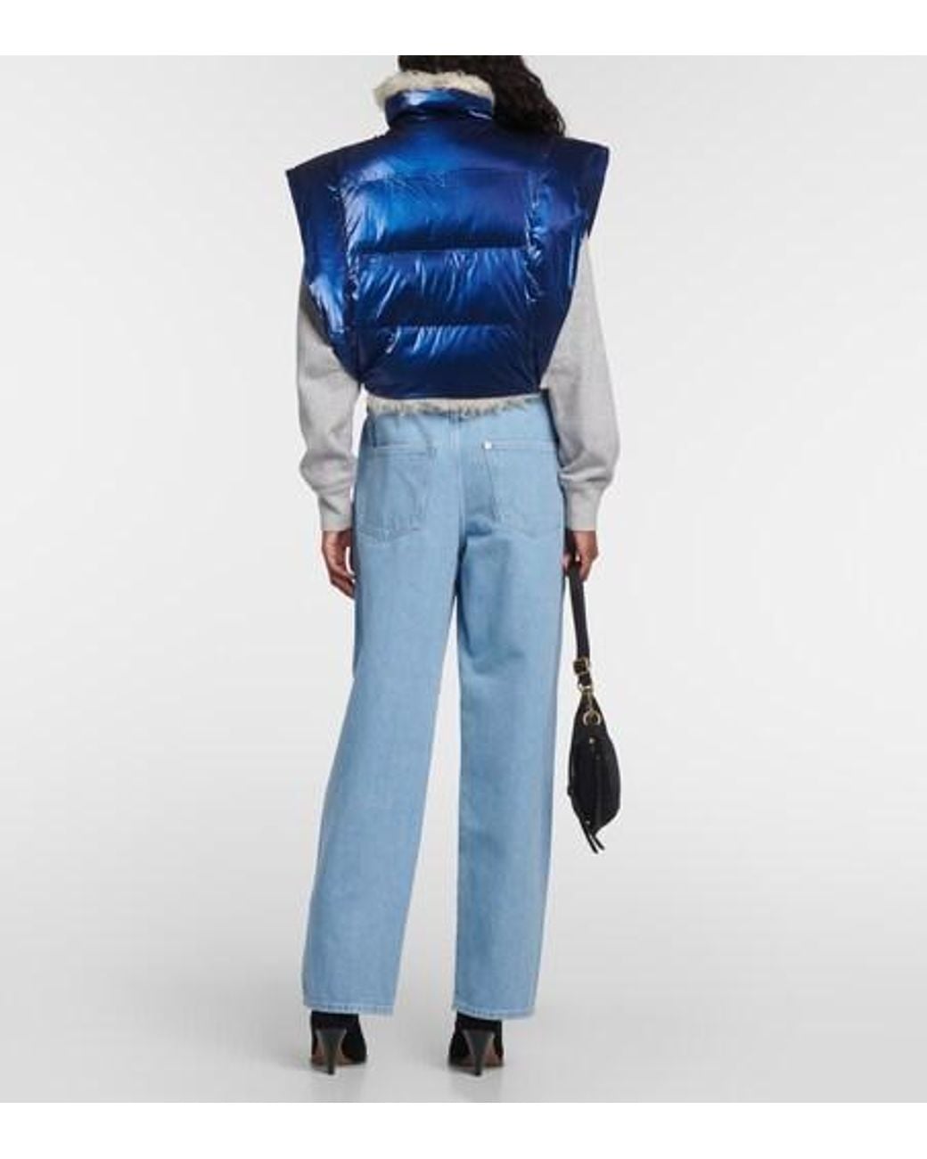 Isabel Marant Blue Cody Satin Puffer Vest