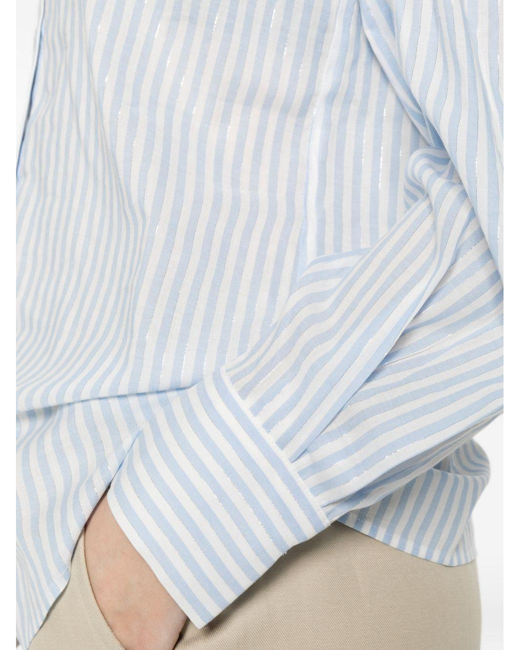 Twinset White Striped-Pattern Shirt