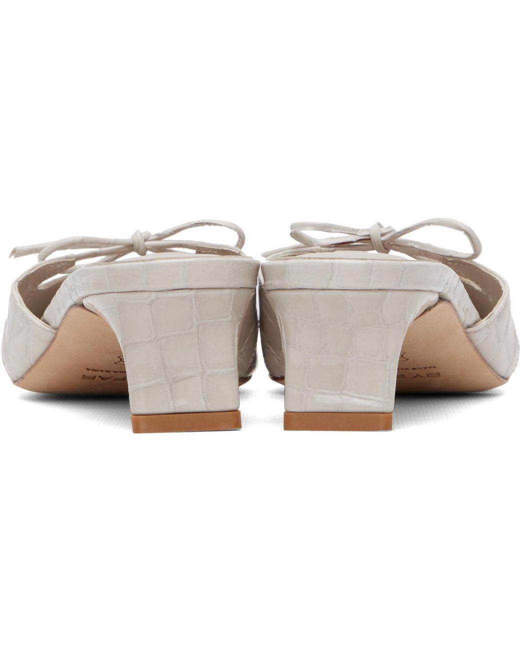 By Far White Babybow Mules