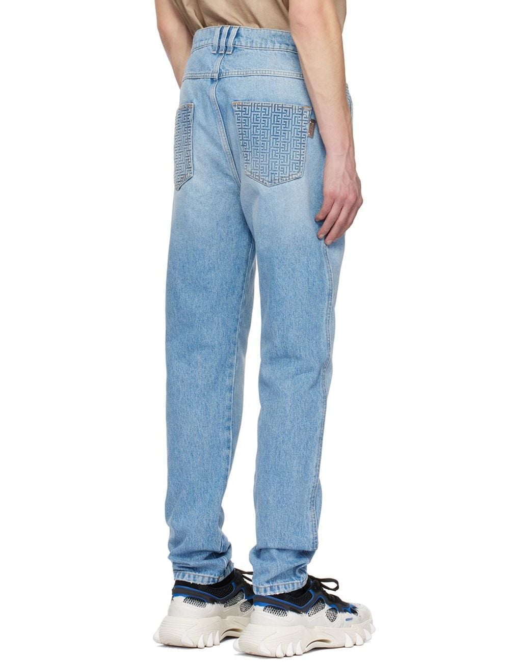 Balmain Blue Straight Cut Jeans for men