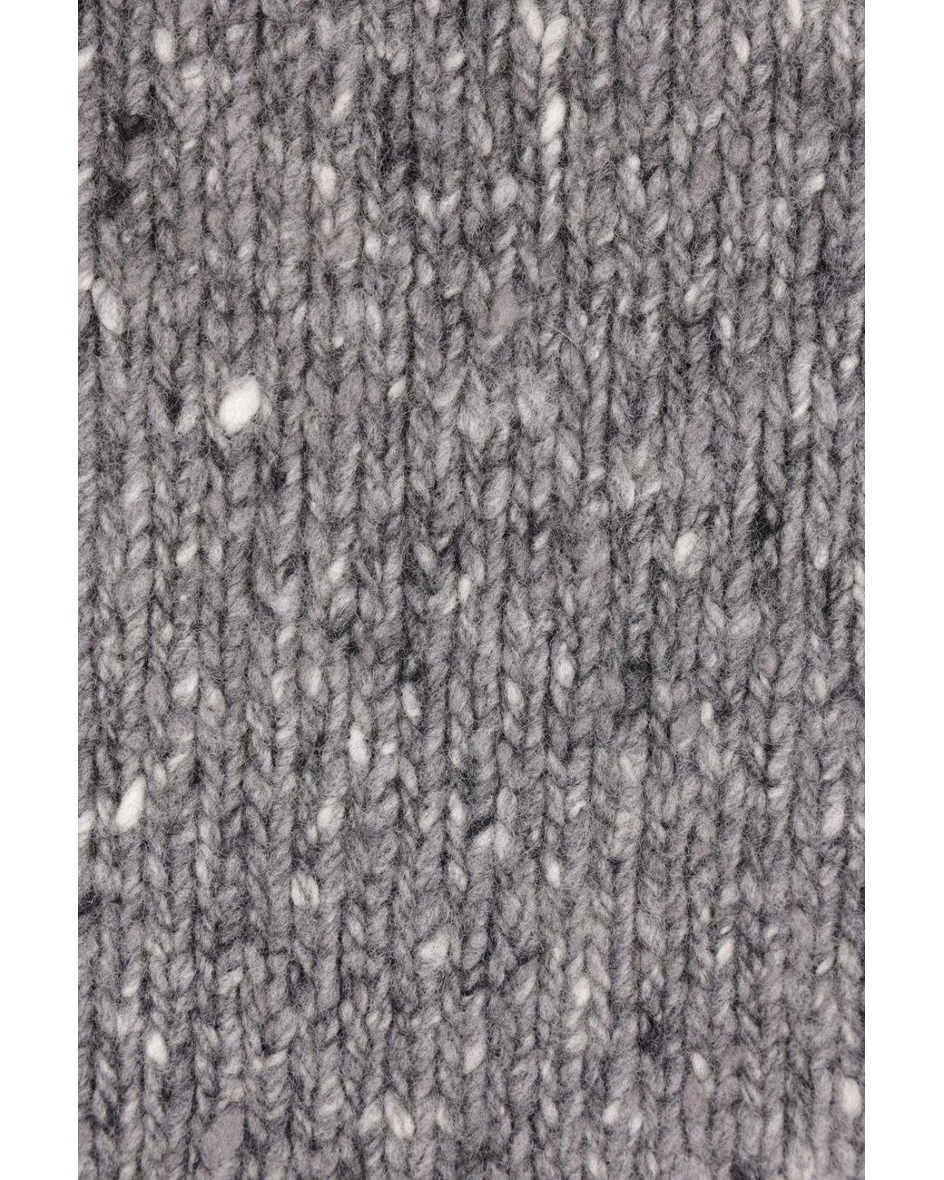 Auralee Gray Low-Gauge Homespun Tweed Knit Zip Turtleneck Jumper for men
