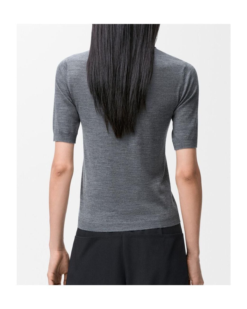 Loewe Gray Short Sleeve Crewneck Top