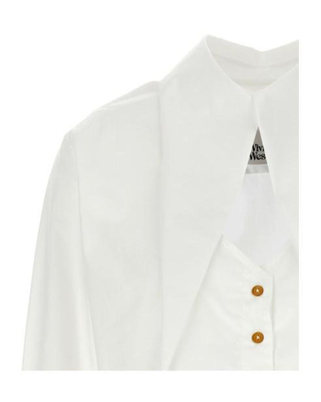 Vivienne Westwood White Cut-Out Cropped Shirt