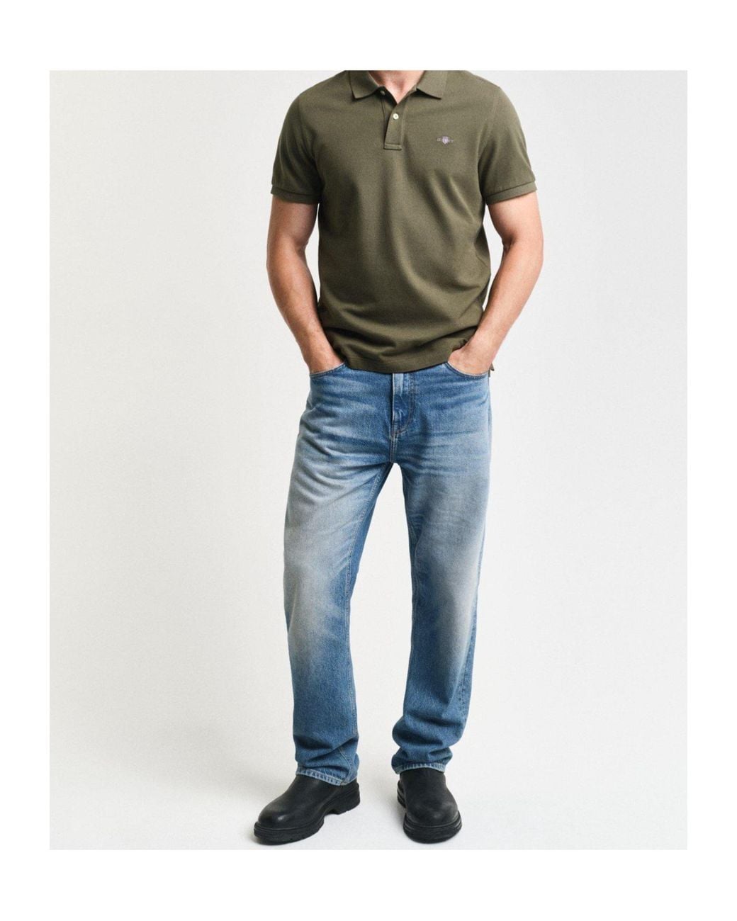 Gant Green Logo Short Sleeve Polo Shirt for men