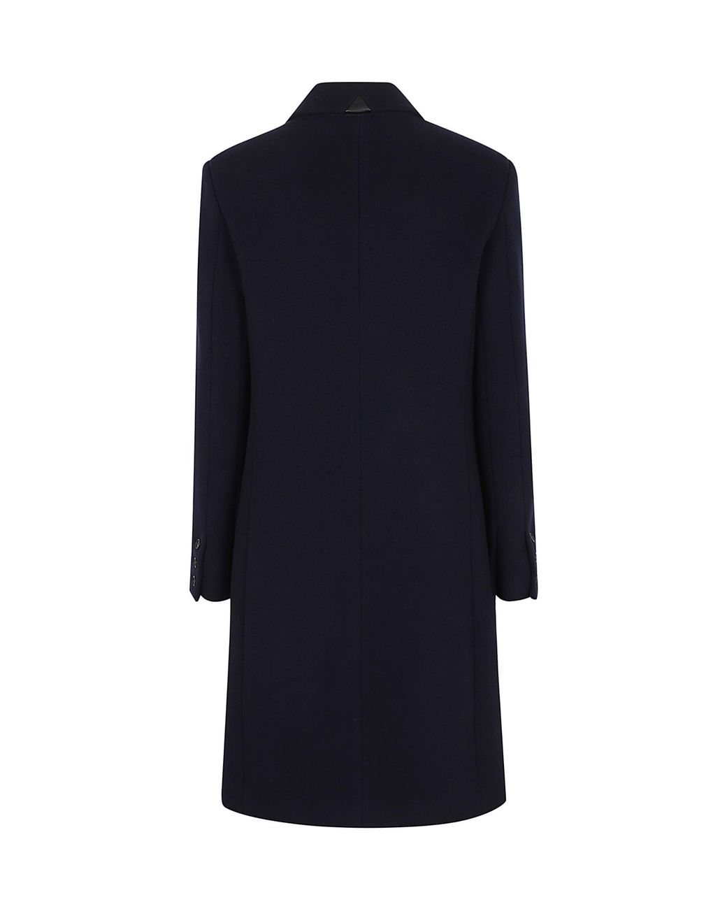 Pinko Blue Single-Breasted Straight Hem Coat