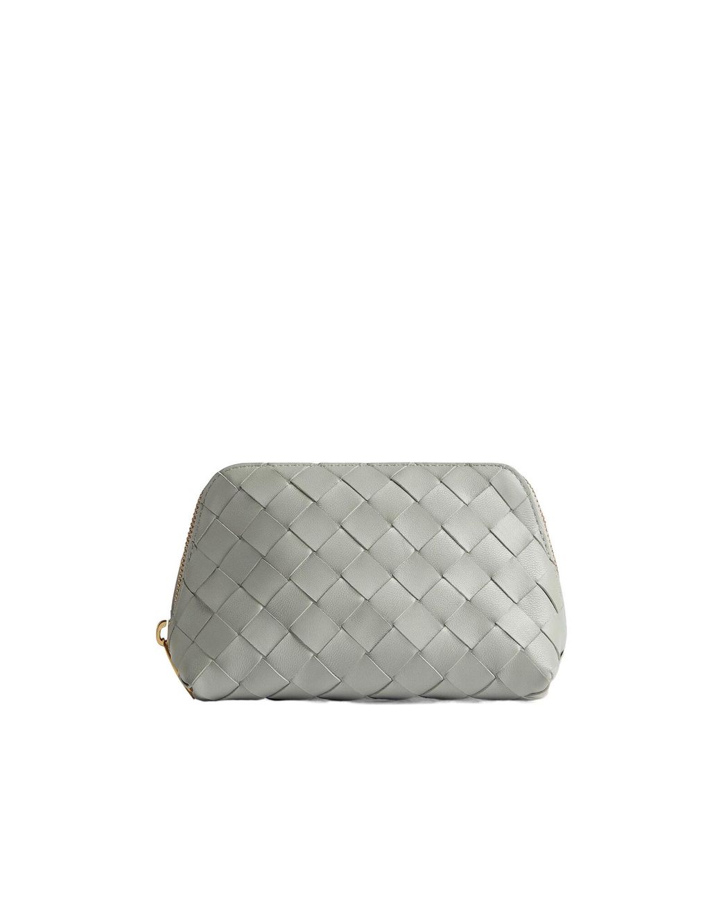 Bottega Veneta Gray Intrecciato Beauty Pouch